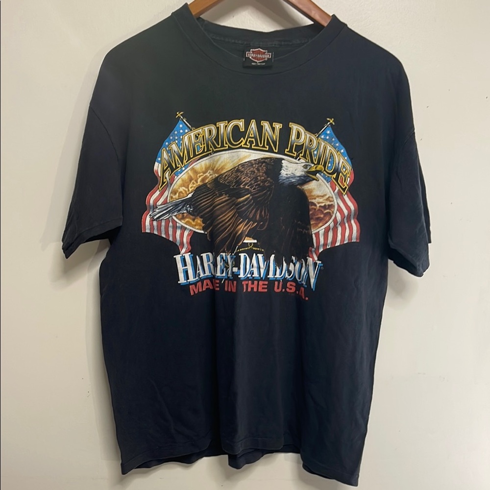 Harley-Davidson Black Short Sleeve Tee with Eagle Graphic